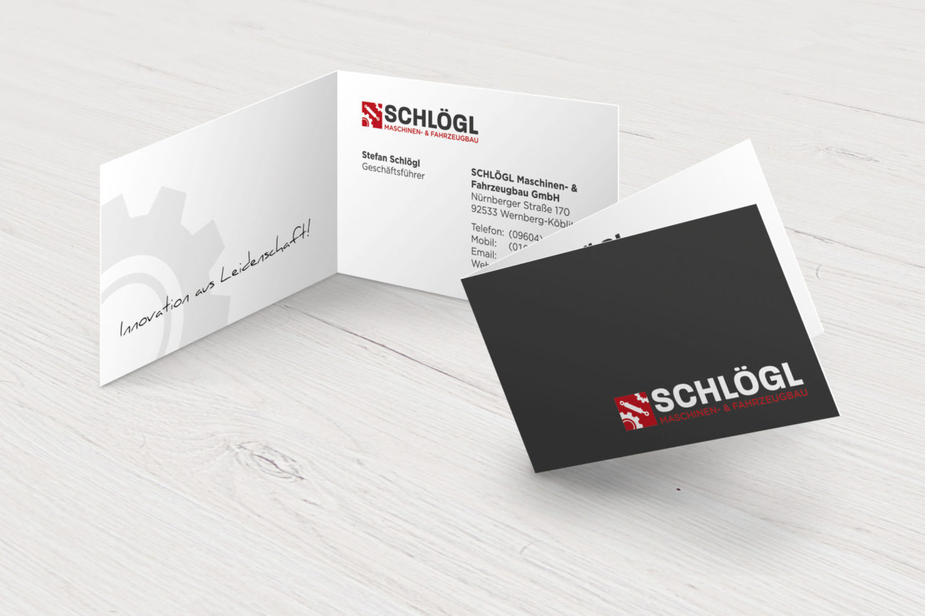 Klappvisitenkarte Schlögl Maschinenbau
