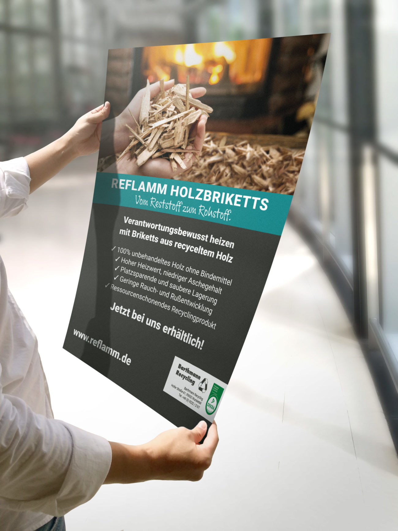 Reflamm Holzbriketts Plakat