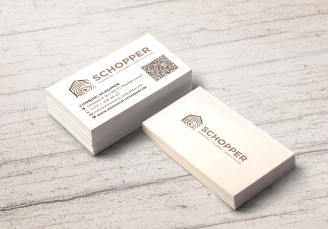 Visitenkarten für eine Zimmerei