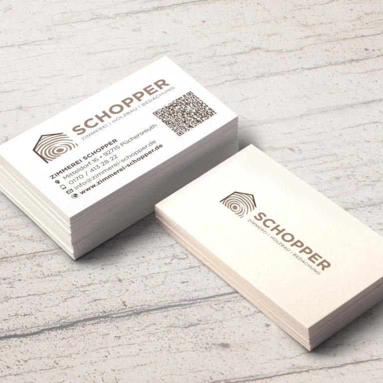 Visitenkarten für eine Zimmerei