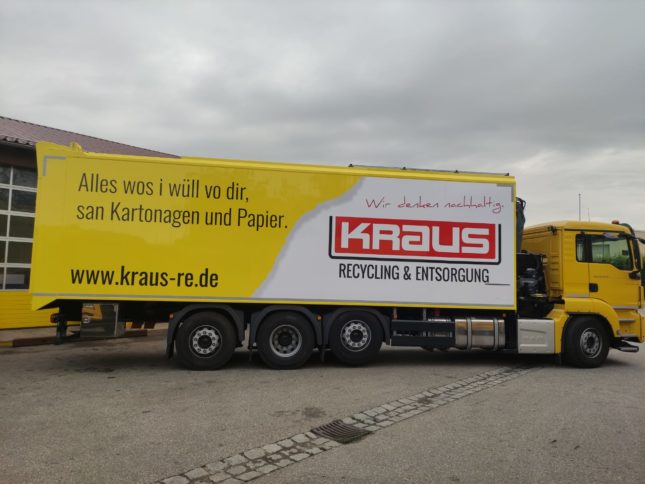 LKW Beklebung Werbung Folie Plane Truck Carwrap, Beklebung eines LKW für die Firma Kraus in Windischeschenbach