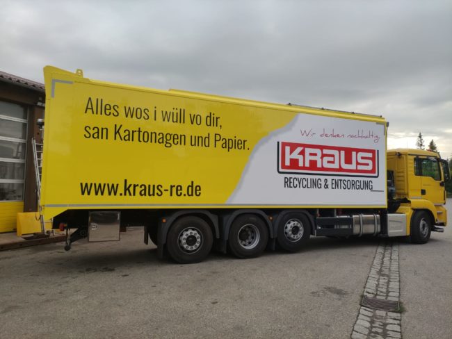 LKW Beklebung Werbung Folie Plane Truck Carwrap, Beklebung eines LKW für die Firma Kraus in Windischeschenbach