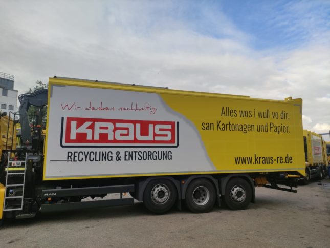 LKW Beklebung Werbung Folie Plane Truck Carwrap, Beklebung eines LKW für die Firma Kraus in Windischeschenbach