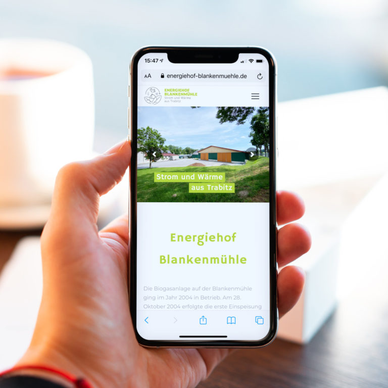 Blankenmühle, Bio, Energiehof, Biogasanlage, Fotografie, responsive Webseite für die Biogasanlage Blankenmühle