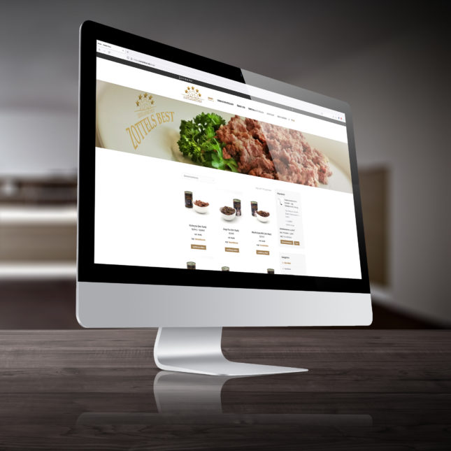 Webshop, Shop, WooCommerce, Online verkaufen, Webshop für Hundenahrung von Zottels Best