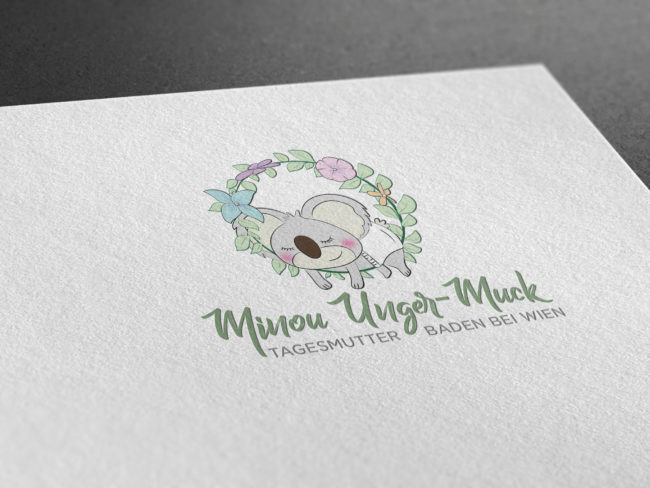 Tagesmutter Logo Design Koala, Logo für Tagesmutter Minou Unger Muck in Baden bei Wien