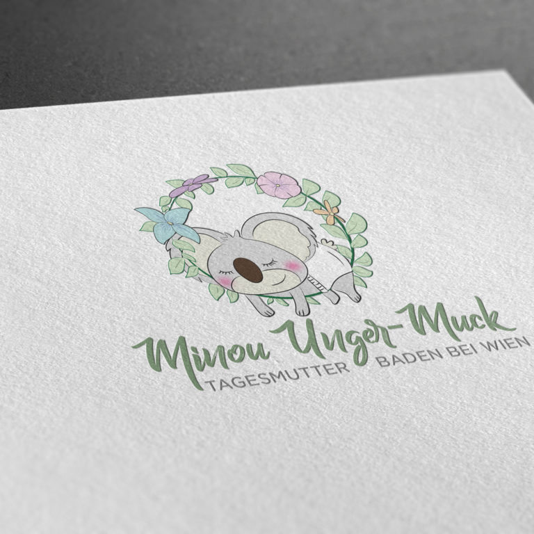 Tagesmutter Logo Design Koala, Logo für Tagesmutter Minou Unger Muck in Baden bei Wien