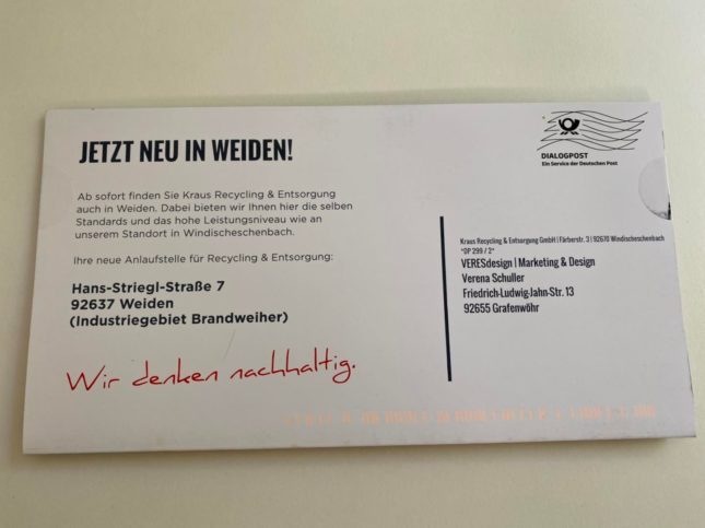 Mailing, Kundenmailing, Anschreiben, Betriebserweiterung, Betrieb