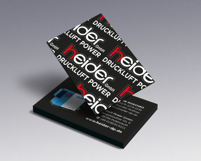 Visitenkarte, Druck, Heider, Druckluft, Power