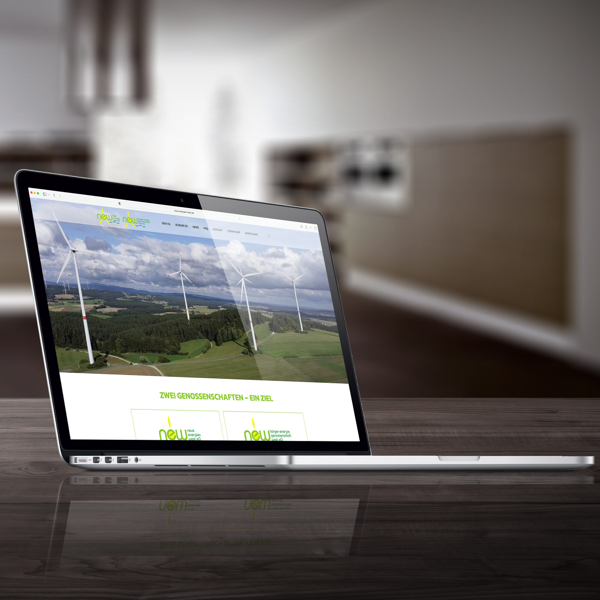 Neue Energien West Webseite