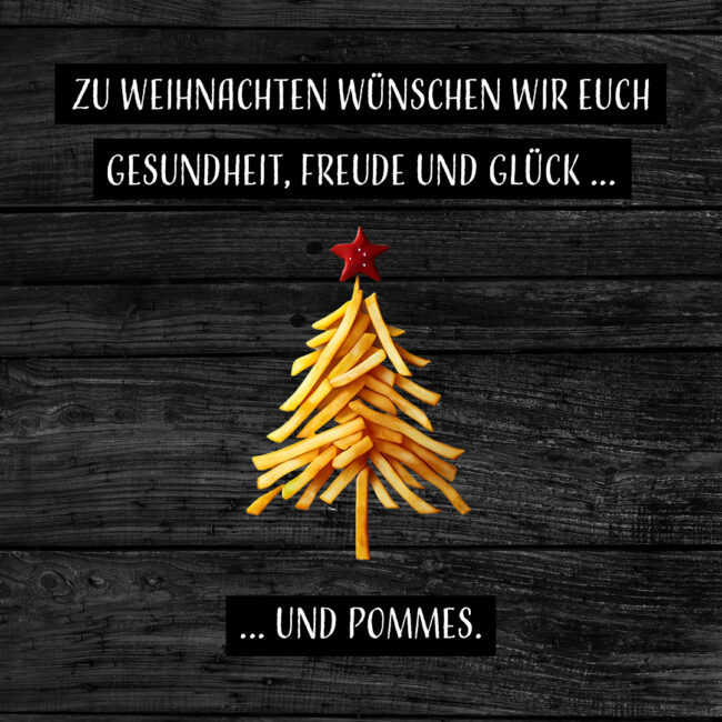 Bild von einem Pommes-Christbaum