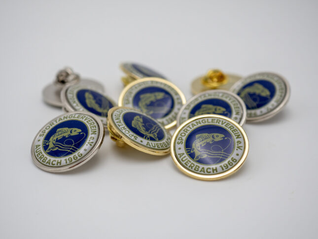 Anstecknadel Ehrung Mitglieder gold silber Angler Verein
