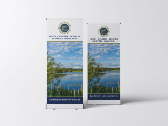 RollUp für Angelverein, RollUp Banner, Werbung, Kundenstopper
