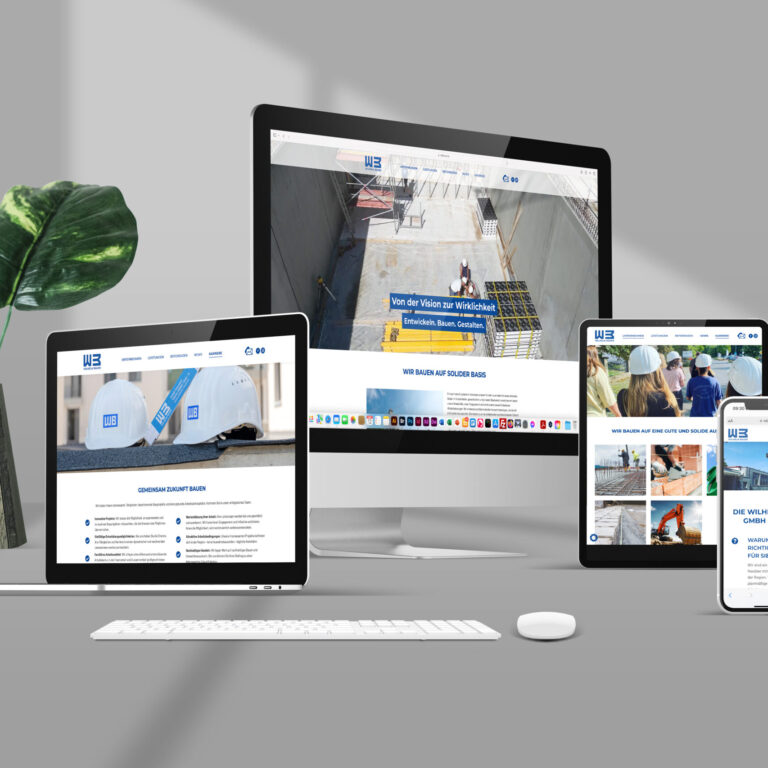 Webseite mit Drohnenvideo, responsive Design, Wordpress, Baufirma