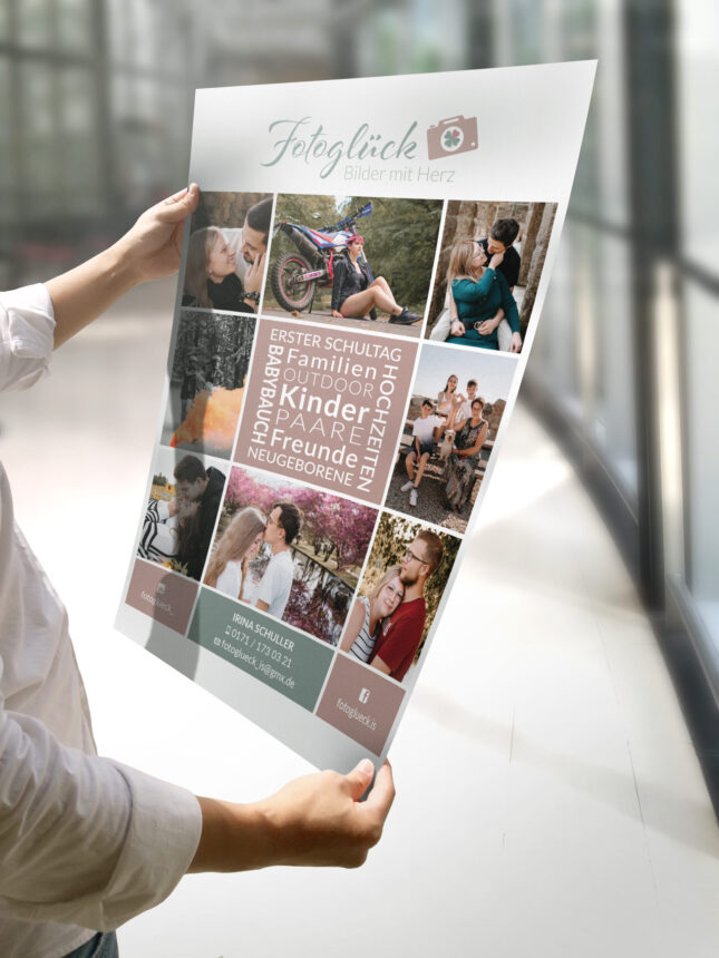 Plakat mit Fotografien Fotoglück Irina Schuller