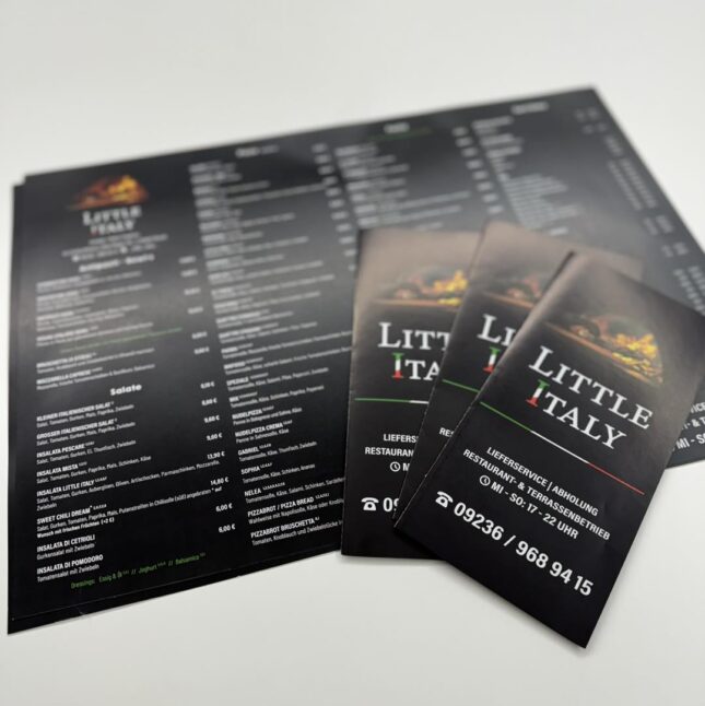 Speisekarte zum Mitnehmen Little Italy in Brand, Flyer