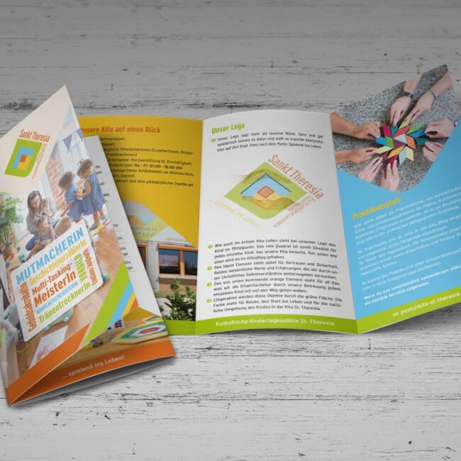 Flyer nach CI gestaltet für den Kindergarten in Grafenwöhr