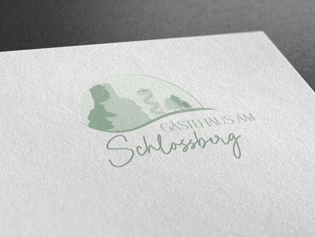 neues Logo für das Gästehaus am Schlossberg mit den Elementen aus Friedenfels