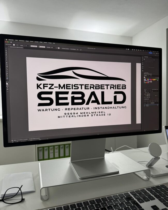 Logodesign mit Rechtschreibfehler beim Wort "Reparatur"