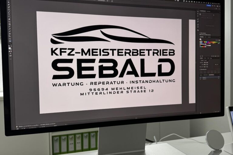 Logodesign mit Rechtschreibfehler beim Wort "Reparatur"