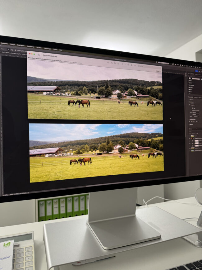 Vorher - Nachher Bild einer Bildbearbeitung, das Bild wurde freundlicher gestaltet