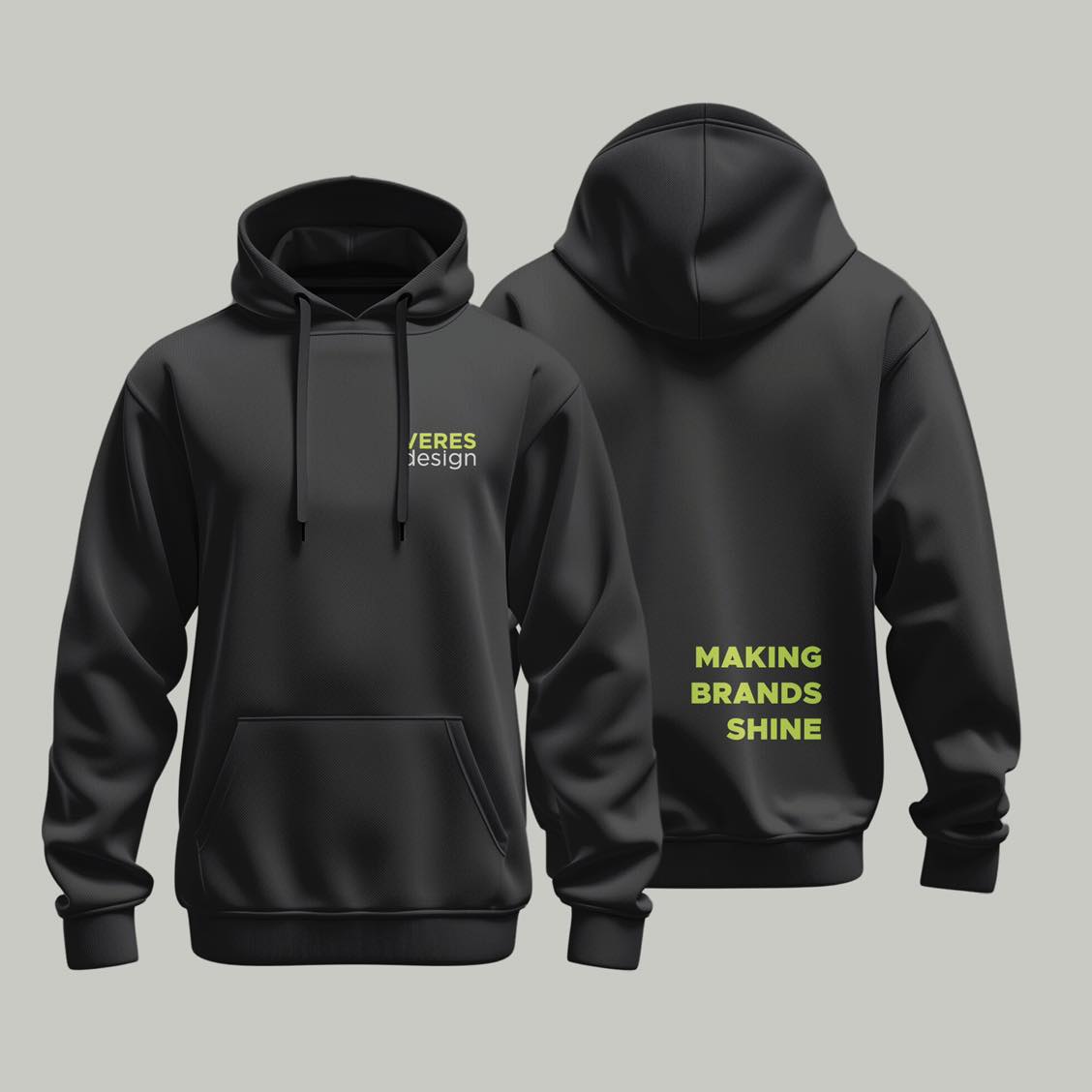 Hoodies für unsere Werbeagentur VERESdesign Hoodies mit dem Spruch "Making Brands shine" unserer Werbeagentur