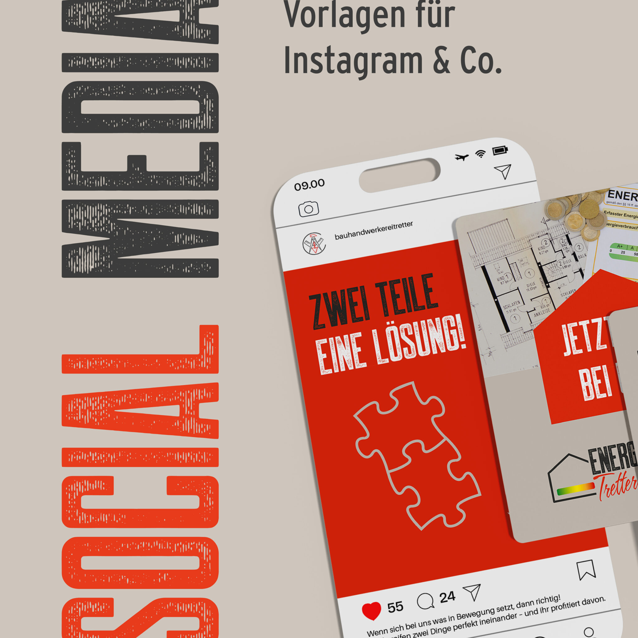 Social Media Post / Kampagne für die Bauhandwerkerei Tretter