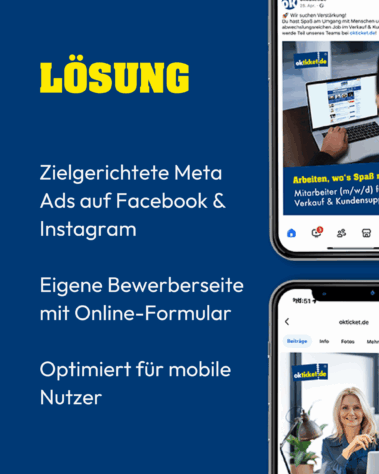 Social Media Post und Recruiting Kampagne für okticket