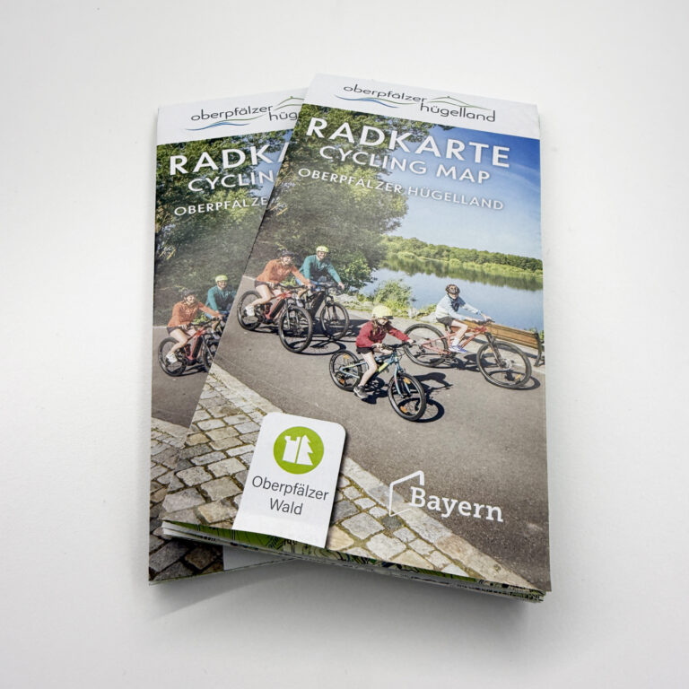 Radkarte Oberpfälzer Hügelland zusammengeklappte Karte mit den Sehenswürdigkeiten aus dem Oberpfälzer Hügelland