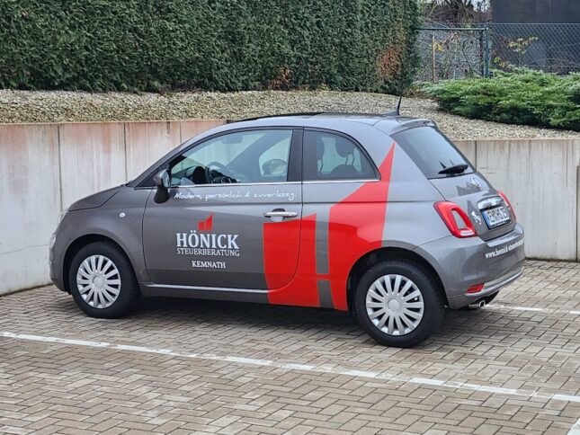 Fahrzeugdesign Hönick Steuerberatung für einen Fiat 500