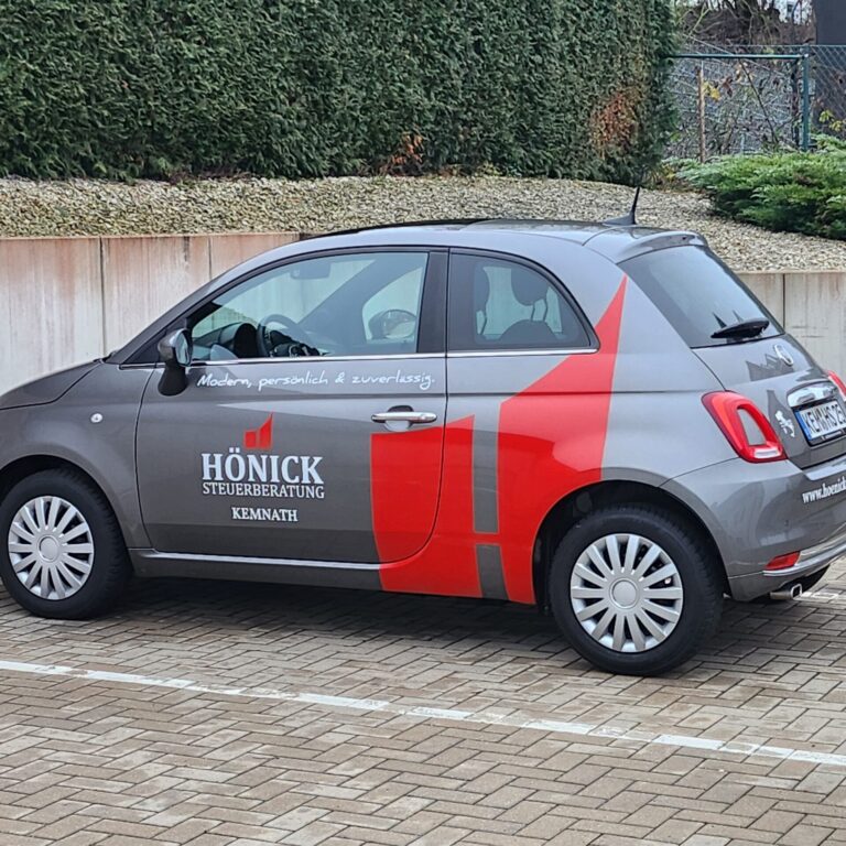 Fahrzeugdesign Hönick Steuerberatung für einen Fiat 500