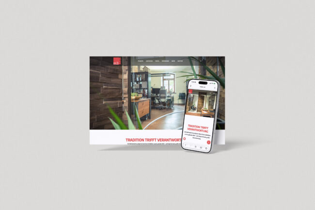 Visualisierung der Webseite für das Architekturbüro m3plan