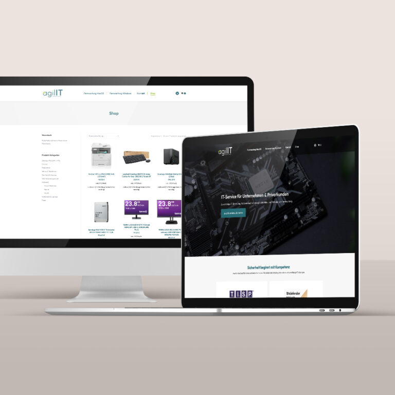 Webseite agilIT Visualisierung der Webseite von agilIT aus Grafenwöhr