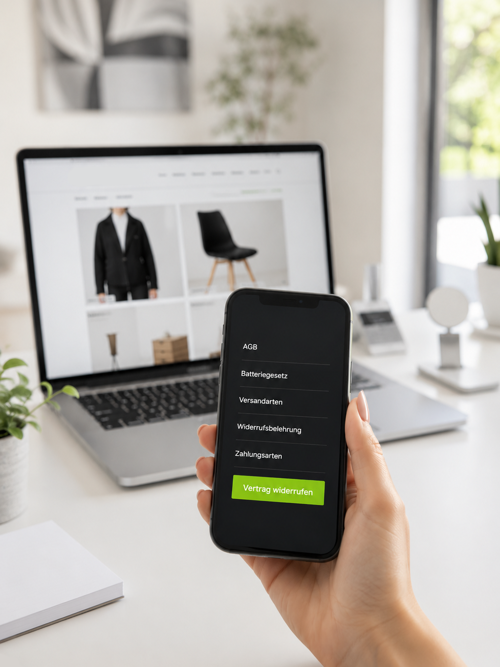 Widerrufsbutton im Webshop