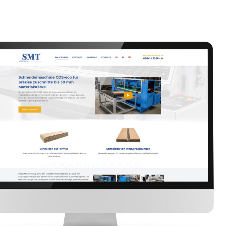 Website SMT Sondermaschinentechnik GmbH